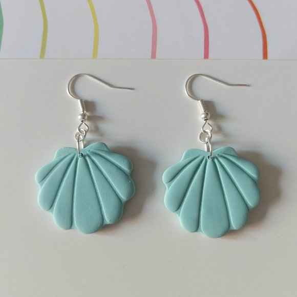 Jewelry - Baby Blue Pastel Shell Earrings
